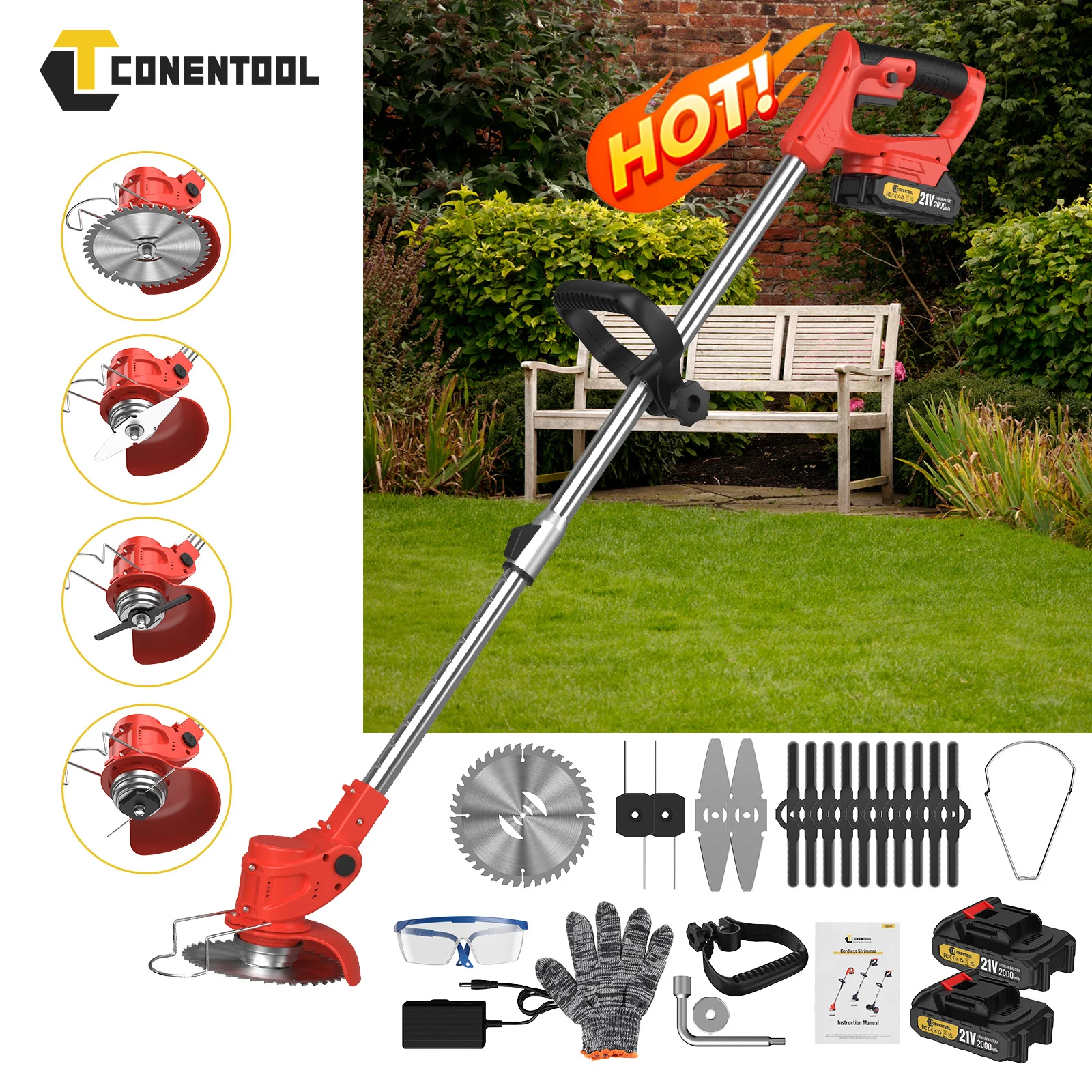 Conentool Electric Lawn Mower Cordless Strimmer