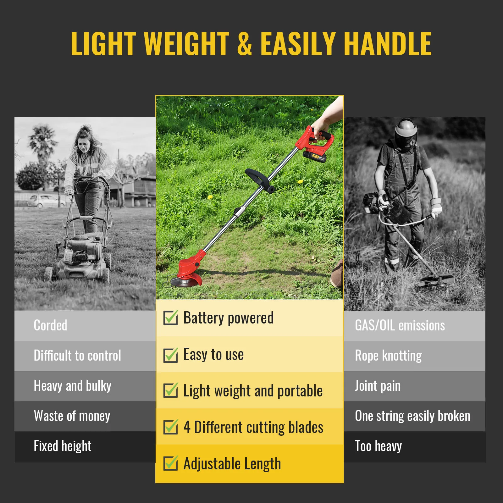 Conentool Electric Lawn Mower Cordless Strimmer - Image 6