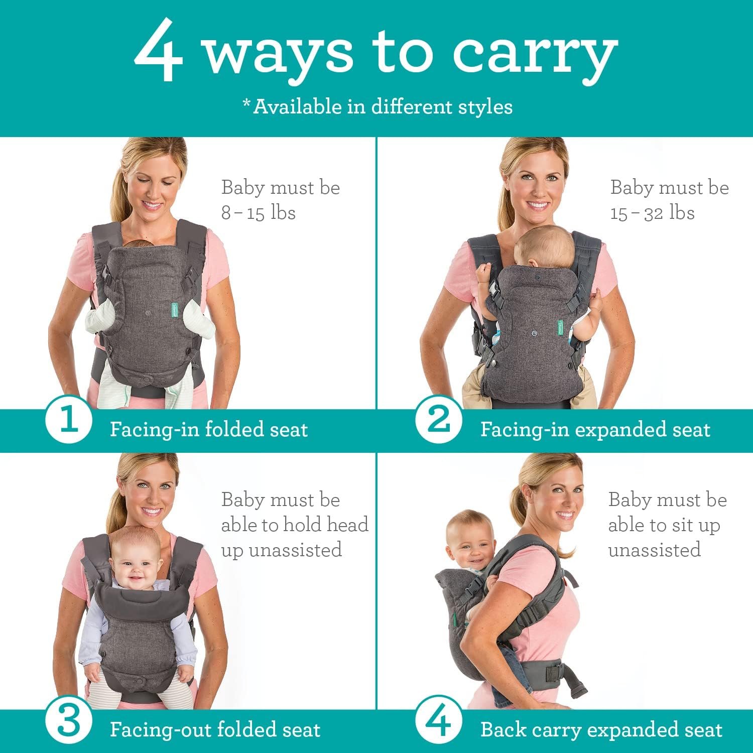 Infantino Flip Advanced 4-in-1 Baby Carrier - Image 2
