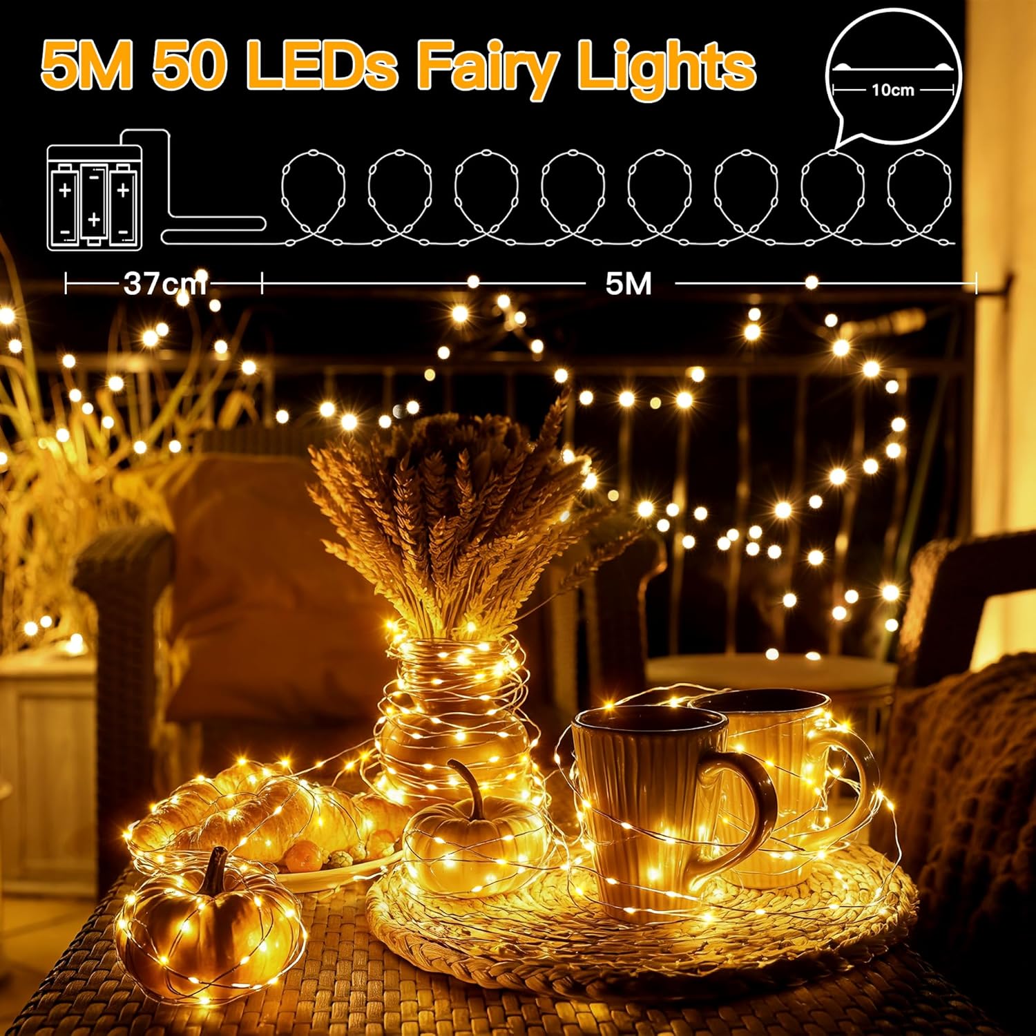 Fairy Lights Battery Operated, - Image 7