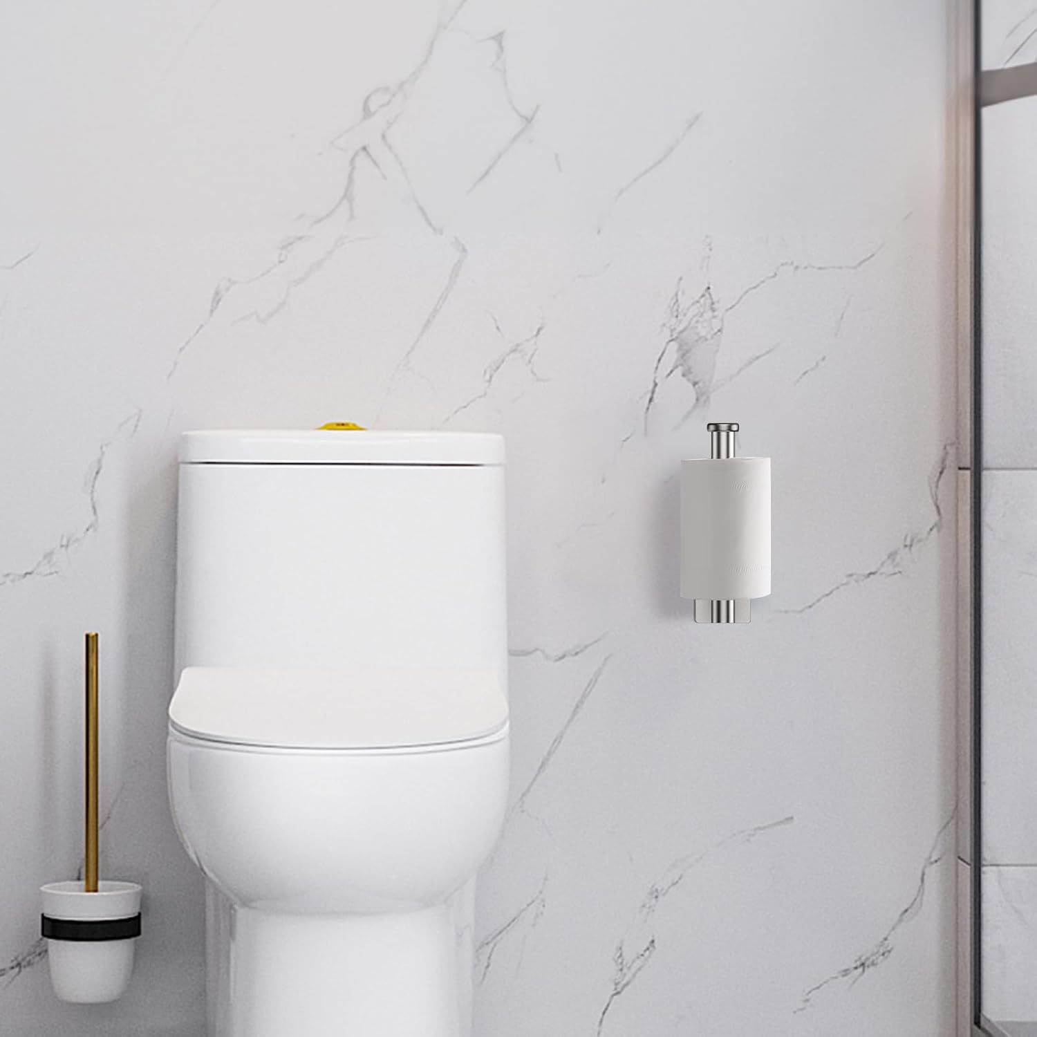 Ibergrif Silver Chrome Wall Mounted Toilet Roll Holder - Image 2