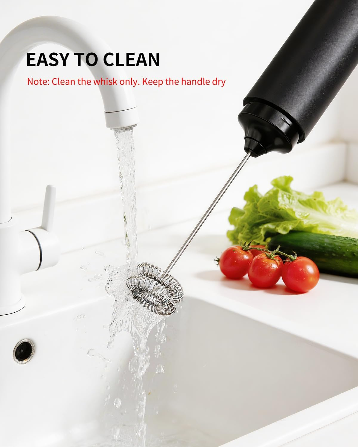CIRCLE JOY Electric Milk Frother Handheld, Rechargeable Coffee Frother with Dual Spring Whisk, Portable Hand Frother Wand Drink Mixer for Coffee, Hot Chocolate, Cappuccino, Frappe, Matcha, Black - Image 6