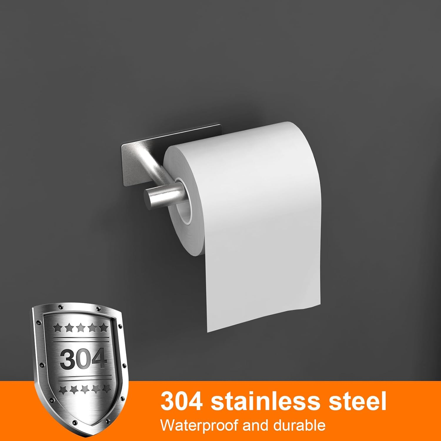 Ibergrif Silver Chrome Wall Mounted Toilet Roll Holder - Image 3
