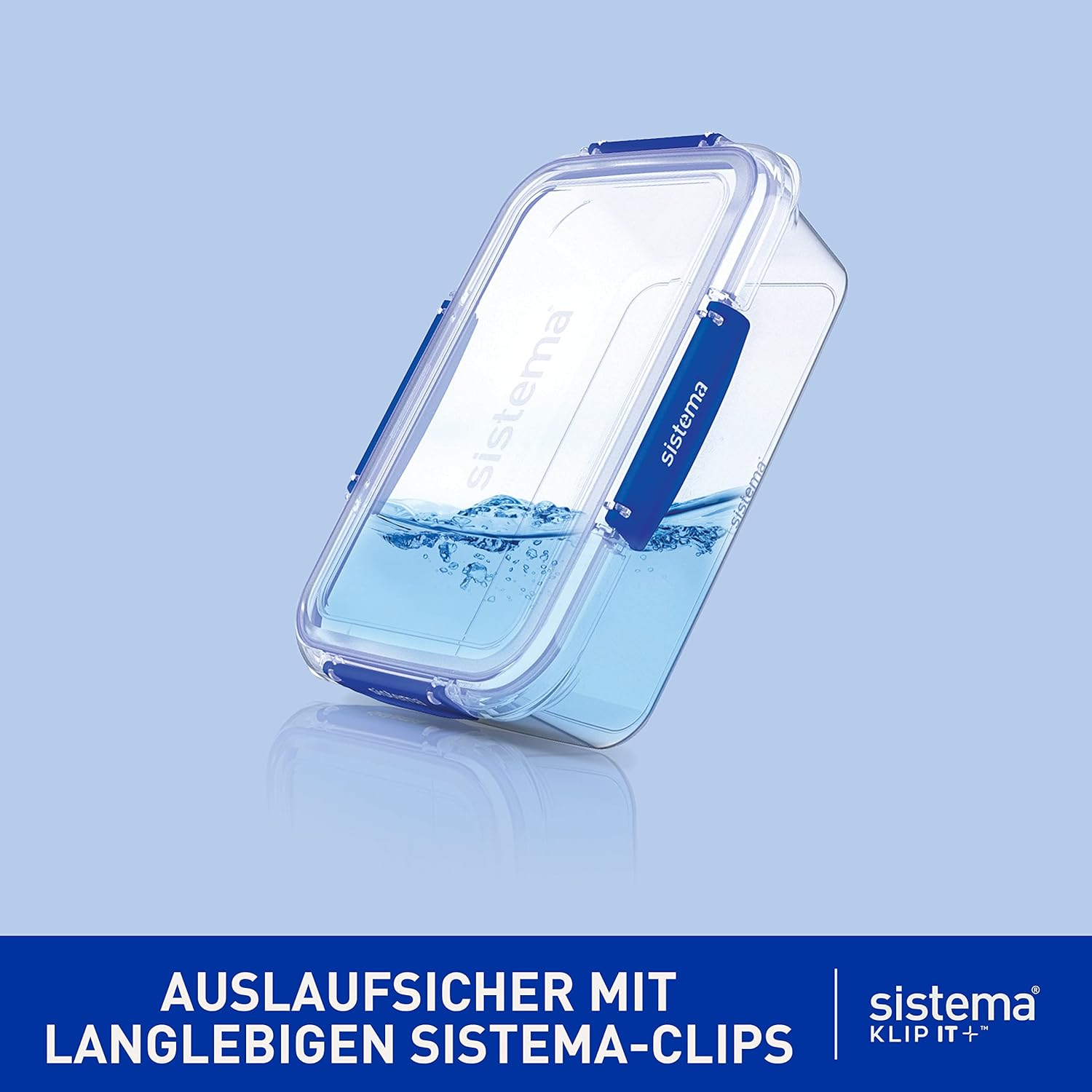 Sistema KLIP IT PLUS Leakproof Food Storage Containers | 1 L | AirtightStackable & Nestable Meal Prep Containers with Lids | School Lunch Boxes | 3 Count - Image 3