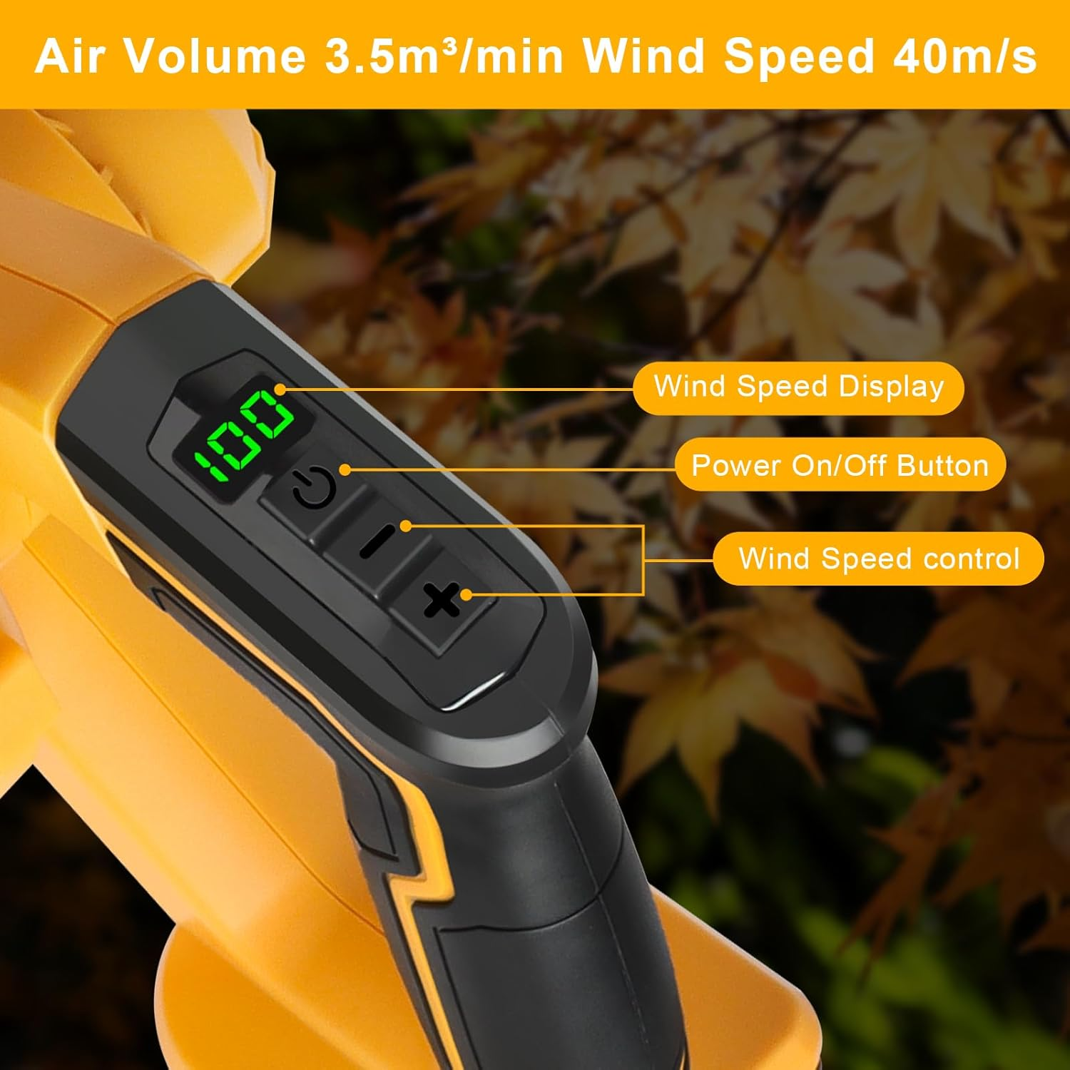 Cordless Air Leaf Blower for Dewalt 18V Battery, Electric Jobsite Air Blower Powerful for Garden Lawn Care Leaf Snow Blowing,Car Computer Dust Cleaner (Tool Only,no Battery). - Image 5
