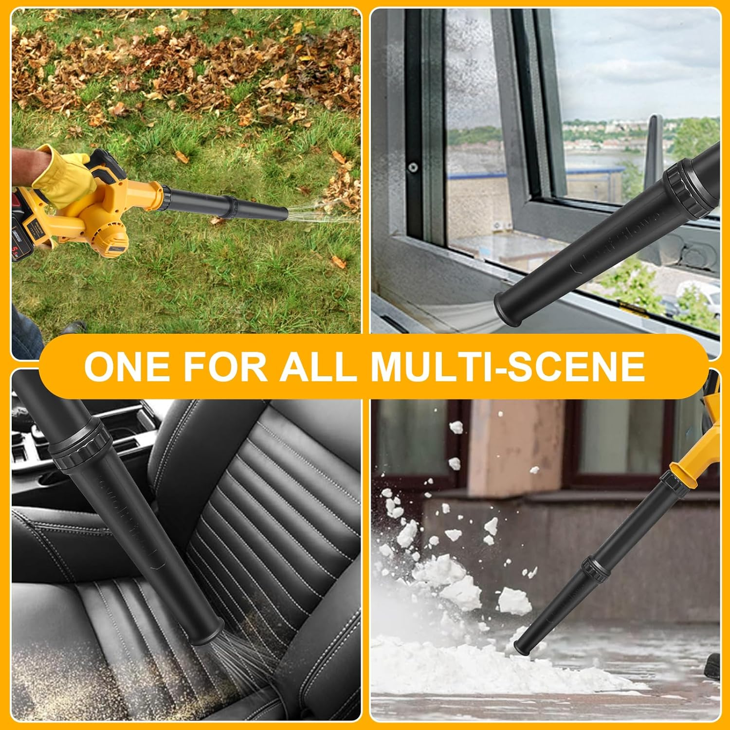 Cordless Air Leaf Blower for Dewalt 18V Battery, Electric Jobsite Air Blower Powerful for Garden Lawn Care Leaf Snow Blowing,Car Computer Dust Cleaner (Tool Only,no Battery). - Image 7