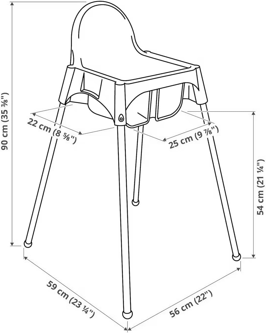 Ikea Highchair, Includes Safety Belt, Portable, Assembles Required - Image 2