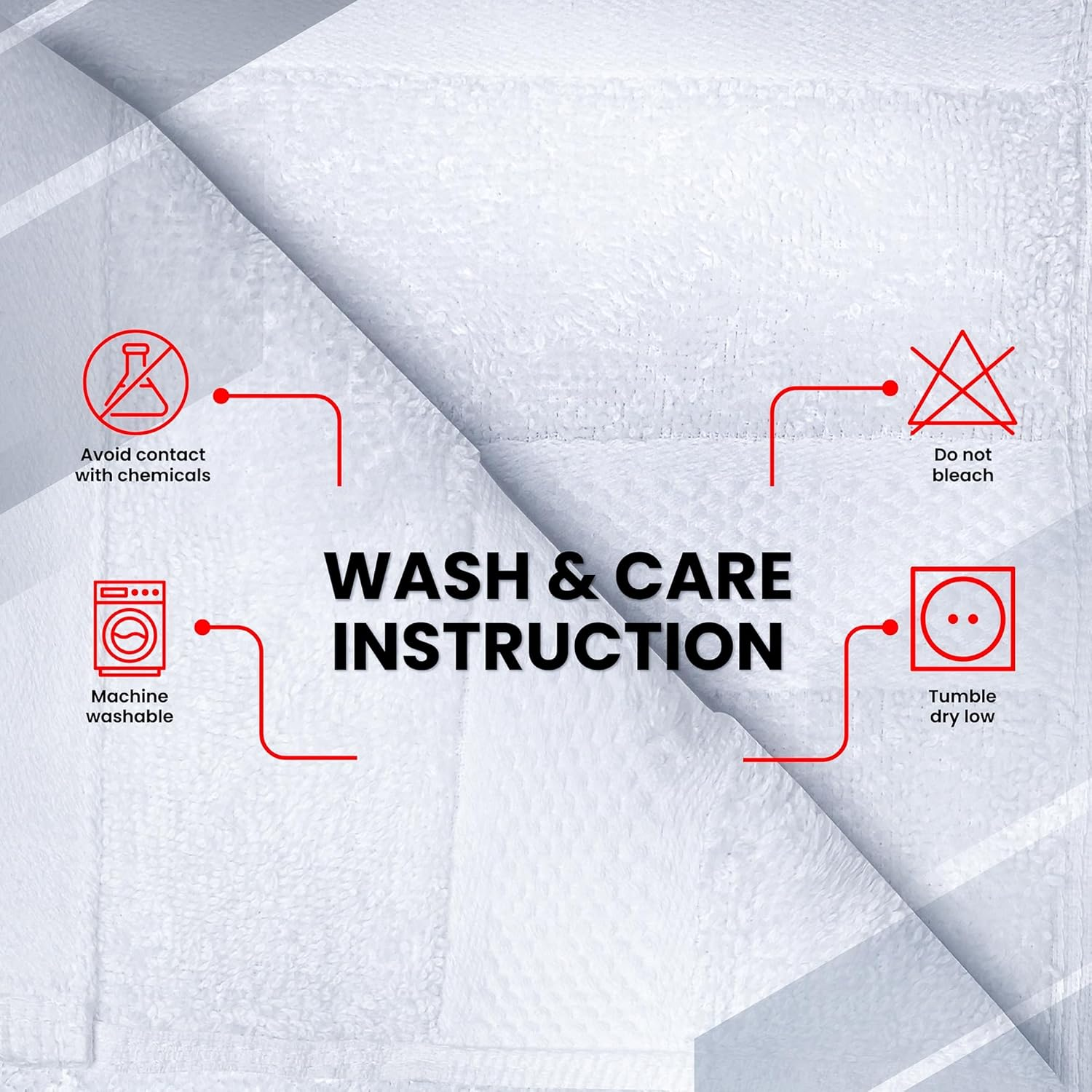 Infinitee Xclusives - 12 Pack 100% Cotton Face Cloths Wash Cloths |30x30 cm| - Ultra Soft & Highly Absorbent Fingertip Towels for Spa, Gym, Hotel & Bathroom |Brilliant White - Image 4